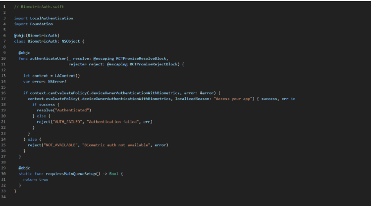 iOS Biometric Authentication