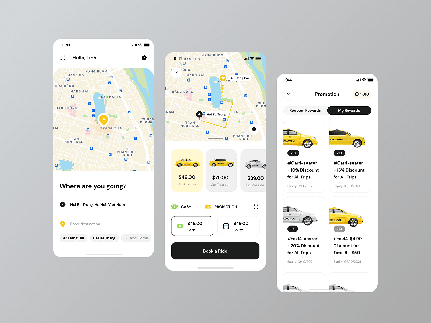 Avg Cost of Taxi Development App Service
